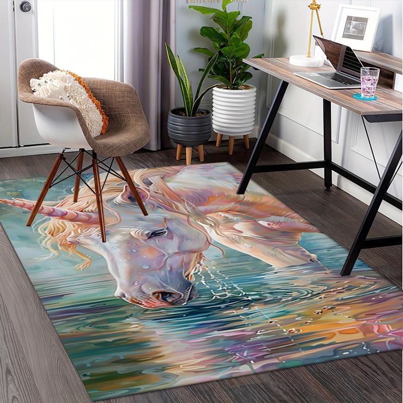Unicorn Chair Mat: Office Carpet for Home Decor, Large Rug for Sofa, Desk Mat Gift, Suitable for Bedroom, Living Room & All Rooms