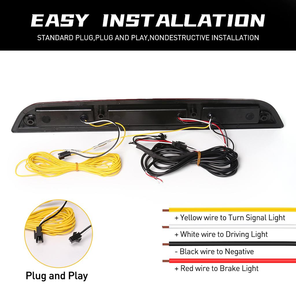 Third Brake Light For F150 2015 - 2025 F250 F350 F450 Ranger 2019 2020 2025 LED Additional Rear Brake Car Tail Stop Warning Lamp