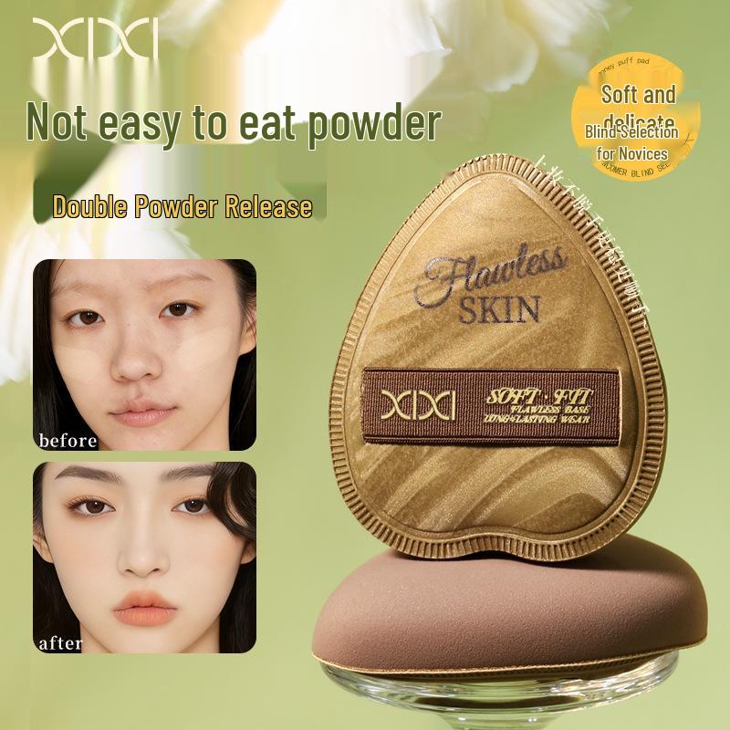 xixi Flowing Mousse Porcelain Puff: Super Soft, Non-Absorbing, Dual-Use Foundation Brush