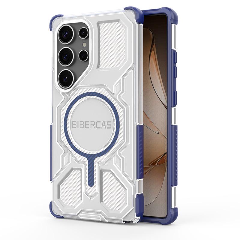 

Compatible Samsung S25 ULTRA/S25 EDGE Magnetic Transparent Airbag Anti-fall Case Samsung S25 Ultra прозорий/синій