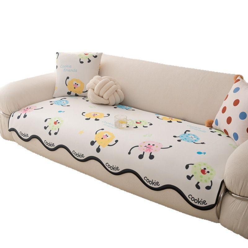 Cartoon Ice Silk Summer Mat Special-Shaped Sofa Cushion  New Cool Irregular Straight Row Non-Slip Seat Cushion Cover Cloth