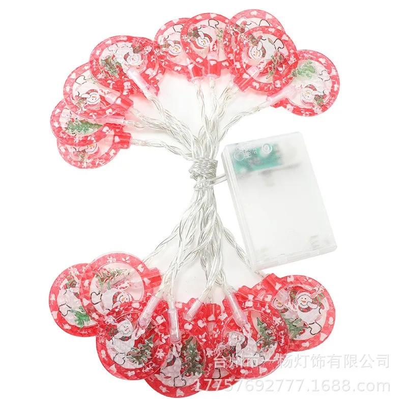 1.5m 10Led Christmas Light String Xmas Elk Santa Claus Xmas Tree Hanging Ornaments Merry Christmas Decor Happy New Year 2025