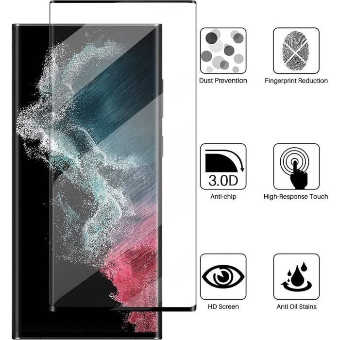Verre Trempé - BOOLING - Samsung Galaxy S23 Ultra - Protection Intégrale - Résistant aux Rayures - 2 Pièces