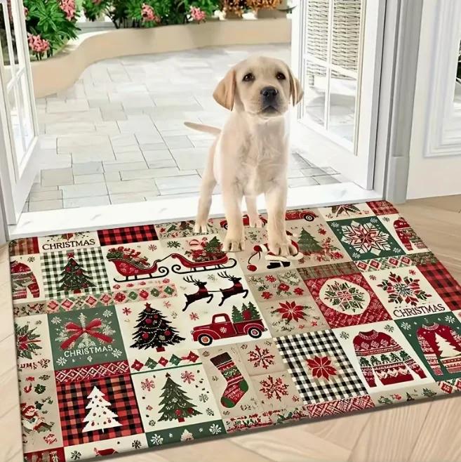 

1pc Holiday Pink Sugar House Area Mat Living Room Bedroom Kitchen Office Perfect Gift Holiday Room Mat Christmas Decoration 40x60cm
