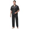 Large Men's Short Sleeved Shorts Satin Summer Casual Home Wear Pajama Set