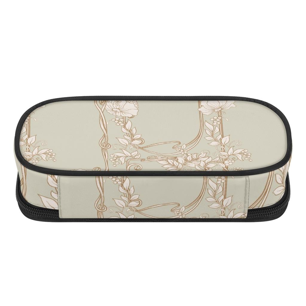 Pen Case High Capacity Strong Polyester Fabric Secure Zipper with Main Pocket Mesh Layer and Removable Pen Divider for Students