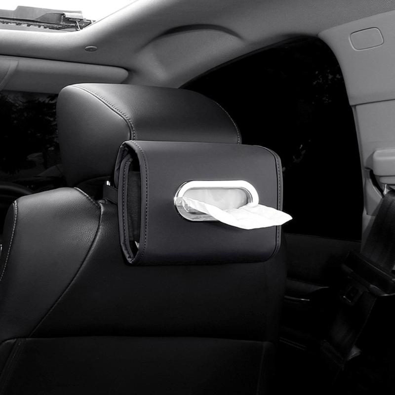 Porta Fazzoletti per Auto, Copertura Scatola Fazzoletti in Pelle PU per Sedile Posteriore Auto, Perfetto per l'Organizzazione e gli Usi Quotidiani