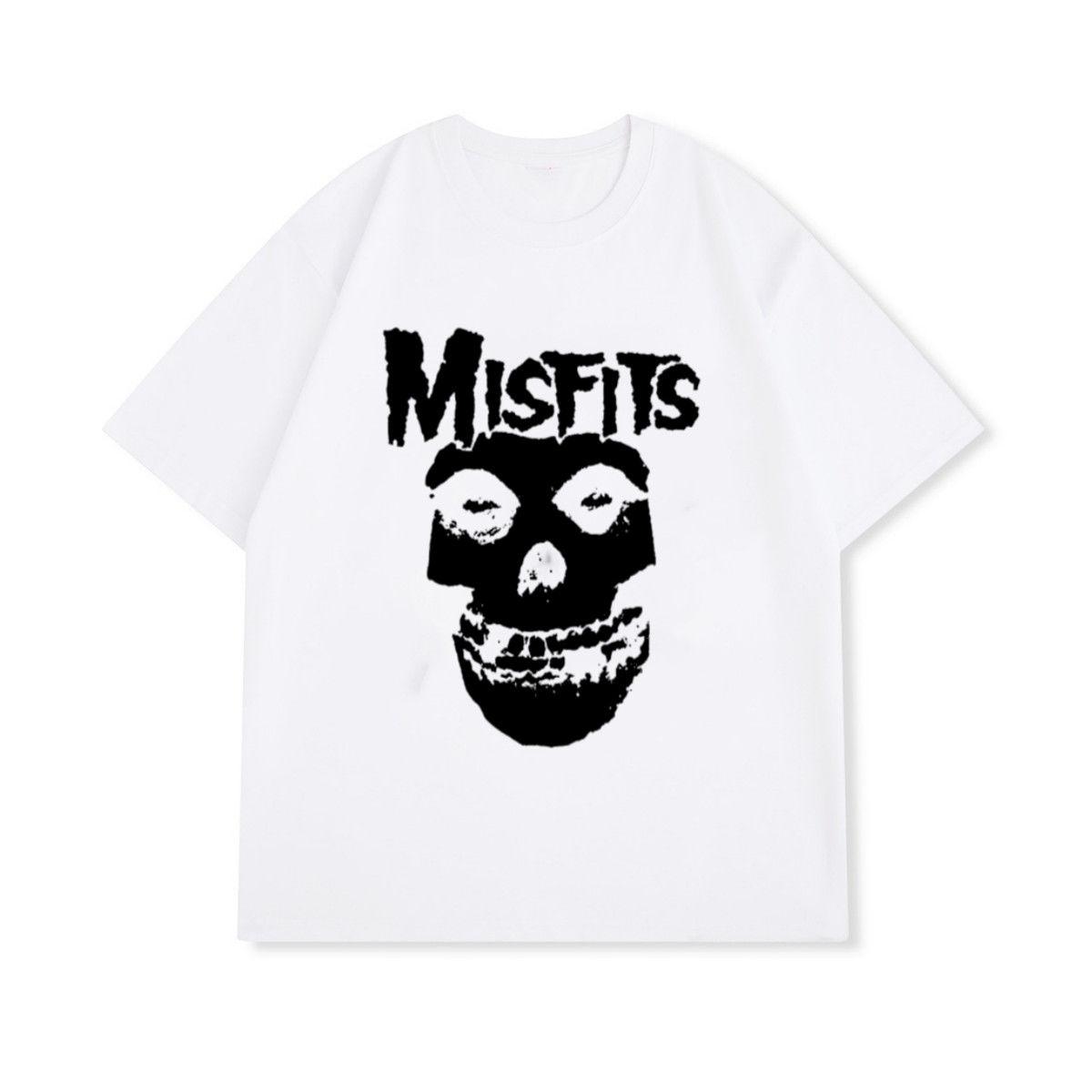 

New Fashion Misfits Punk Style T-shirt Retro Street Skull Pattern Men s T-shirt Oldschool Hiphop Gangster Tops 4XL