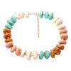Resin Bead Strand Necklace With Color-Block Detail, Extender Chain Fit and Statement Styling for Daily Outfit Pairing