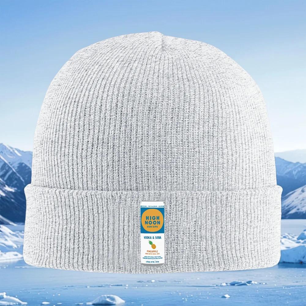 Pineapplevodkaand Soda Drinks Unisex Women Unisex Knitted Hat Beanie Pullover Cap Winter Thermal Warm Christmas Outdoor Cycling H