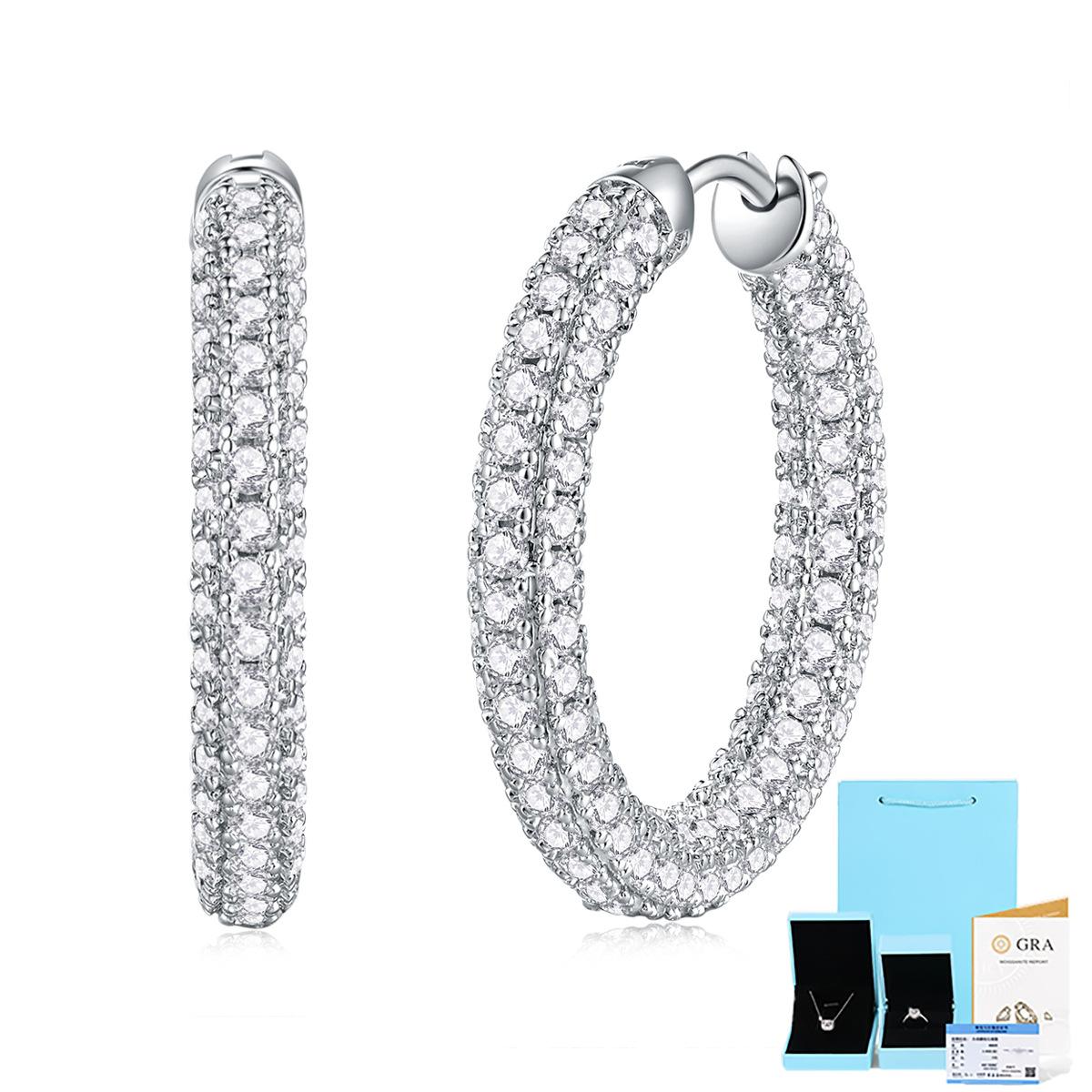 

Большие серьги Серьги из серебра 925 пробы Серьги из муассанита Украшения для ушей