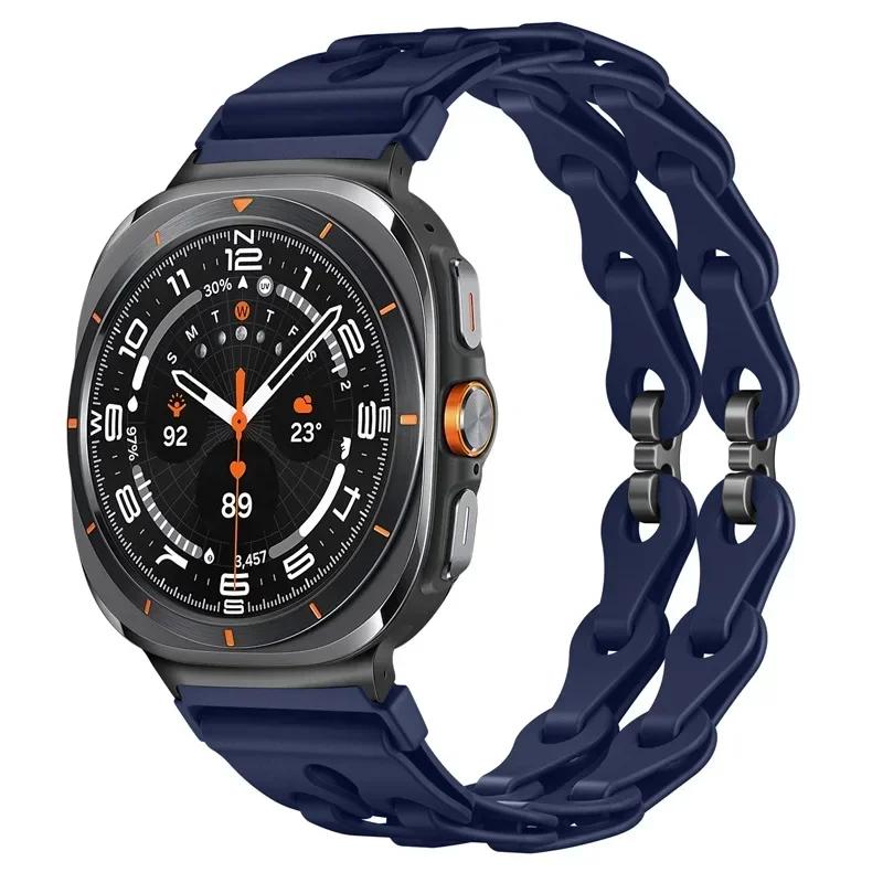Silicone Chain Strap for Samsung Galaxy Watch 2025/7 Ultra 47mm Wristband Band Bracelet for Galaxy Watch ultra 2025 Watchband