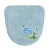 Senko Bird Toilet Lid Cover, Light Blue, with Embroidered Lucky Motifs, 13660