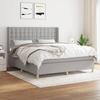 Maison Exclusive - Bed Slatted Base with Mattress Light Grey 160x200cm Fabric