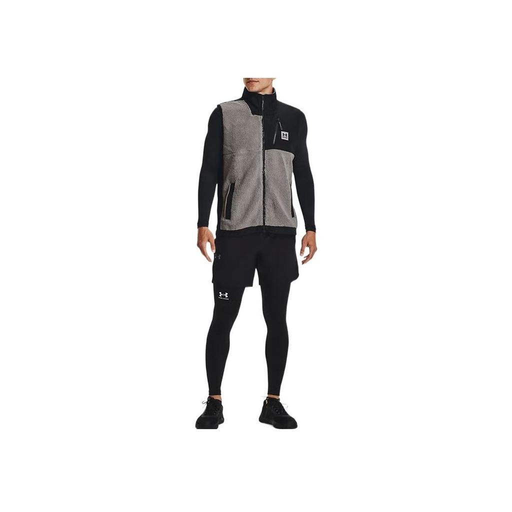 Under Armour Color Block Design Logo Print Training Vest Men Vests Gray 1366096-294
