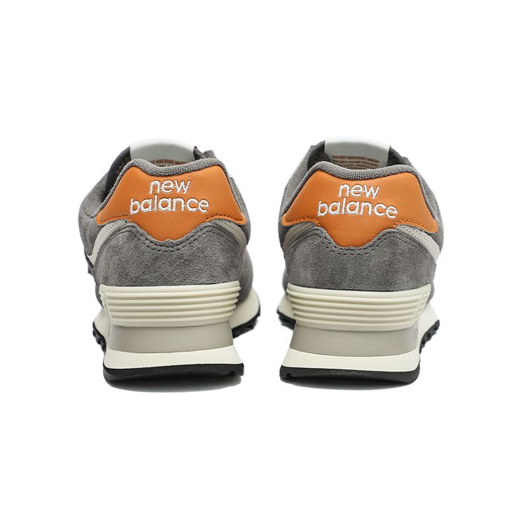 New Balance Nb 574 Comfortable Retro Leather Low-Top Marathon Running Shoes Unisex sneaker Gray Orange ML574PM2