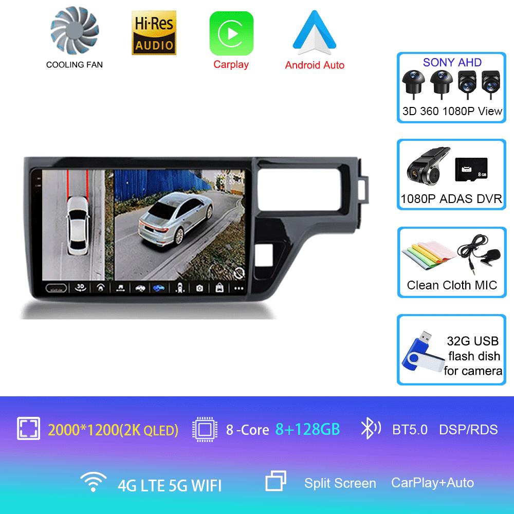 For Honda Stepwgn 5 2015 - 2021 RHD Car Radio Multimedia Headunit QLED System Navigation GPS Auto Android14 2Din DVD