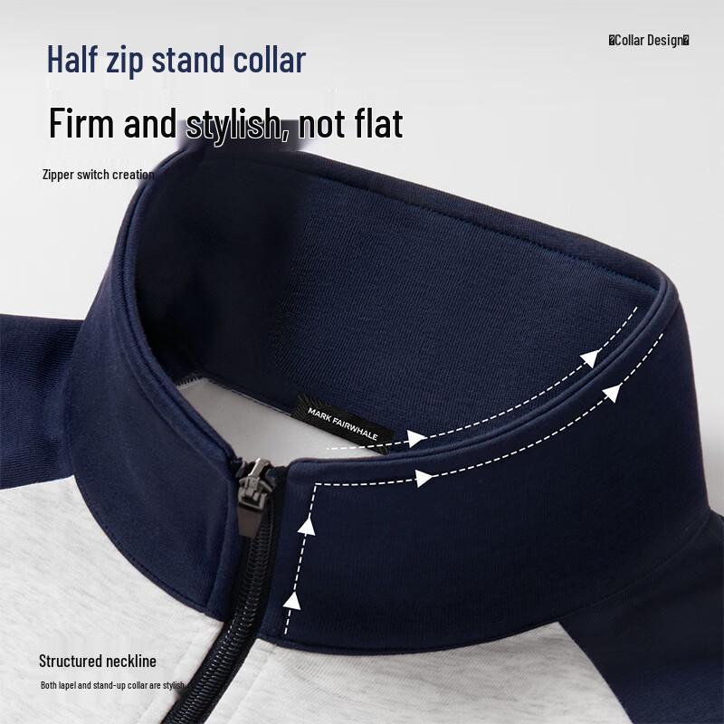 Mark Fairwhale Men's Quarter-Zip Stand Collar Sweatshirt