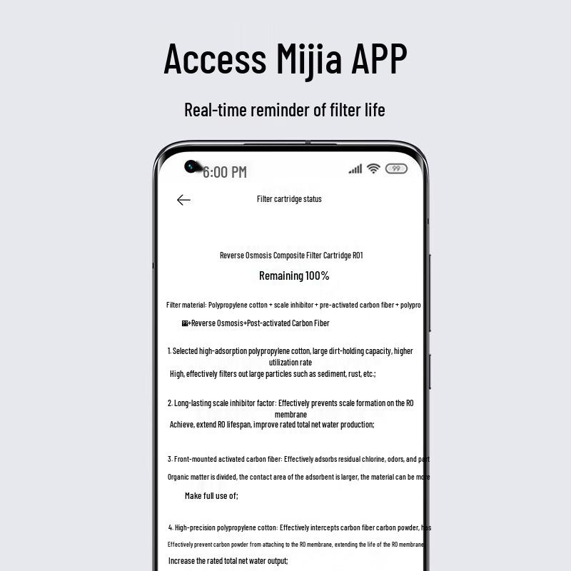 Xiaomi Mijia Stolní čistička vody RO filtr