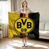 1PC Borussia Custom Name Patterned Flannel Blanket Suitable For All Seasons for Home Decor Warmth and Comfort Gifts Holiday Present