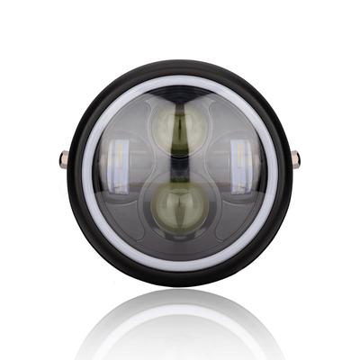 New Universal 6.5" Motorcycle Headlight Round LED Projector W/ Bracket For Harley Cafe Racer