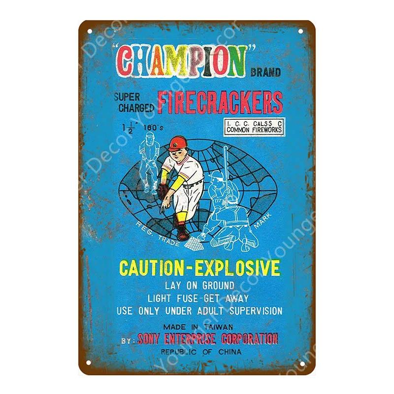 Decorazione Circo Retro Vintage Fuochi d'Artificio Poster Metallico Decorazione Festival di Natale Pittura Arte da Parete Targhe Segni Caccia Bombardiere Jet YI-101