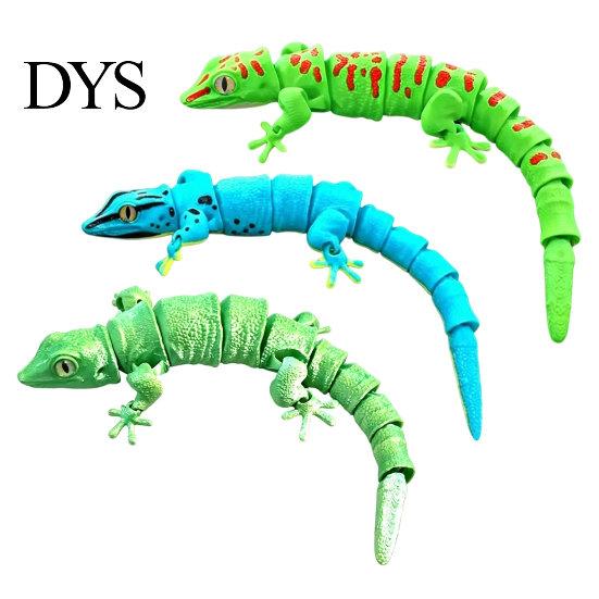 Animal Desk Decoration 3D Printed Leopard Gecko Figurine, Realistic Articulated Chameleon Fidget Toy, Moveable Joints Figure Flexible Jointed