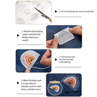 Water Soluble Stabilizer Sheets Printable Embroidery Stabilizer Sheets for Machine Hand Sewing Embroidery Project