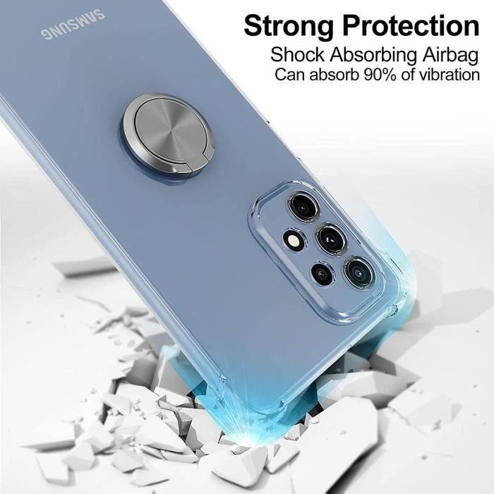 Coque de protection - BOOLING - pour Samsung Galaxy M13 4G - Silicone souple - Transparent - Anneau rotatif 360°