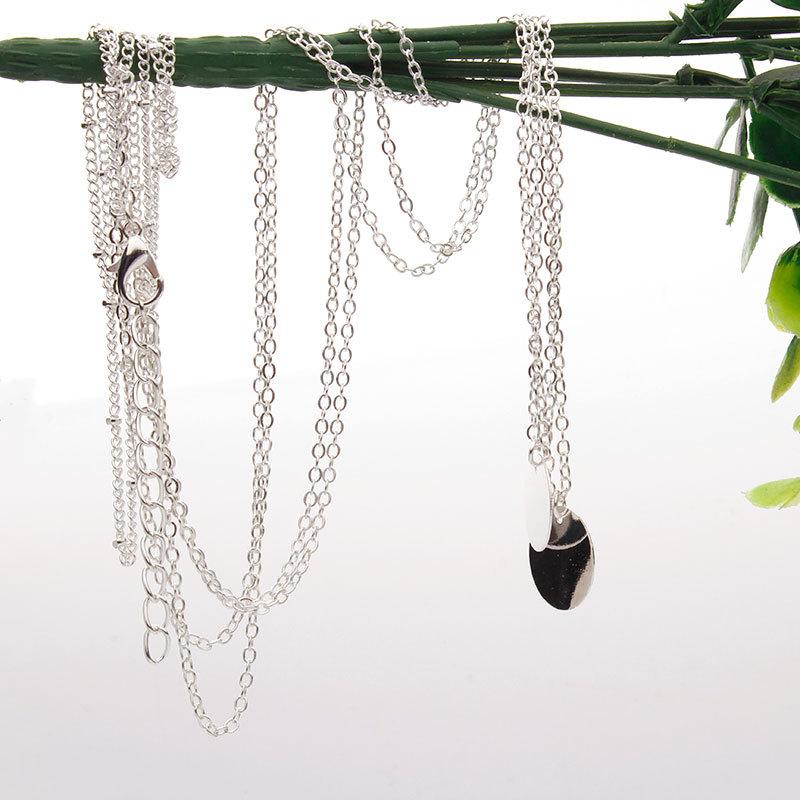 

Accessories, the same style for celebrities, street fashion, sequins, multi-layer set necklaces. серебряный
