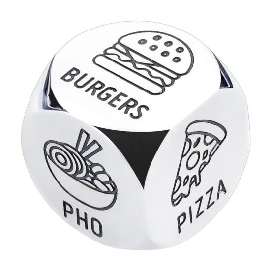 Food Decision Dice Stainless Steel Date Night Meal Decision Maker Valentines Day Movies Decision Dice for Couples