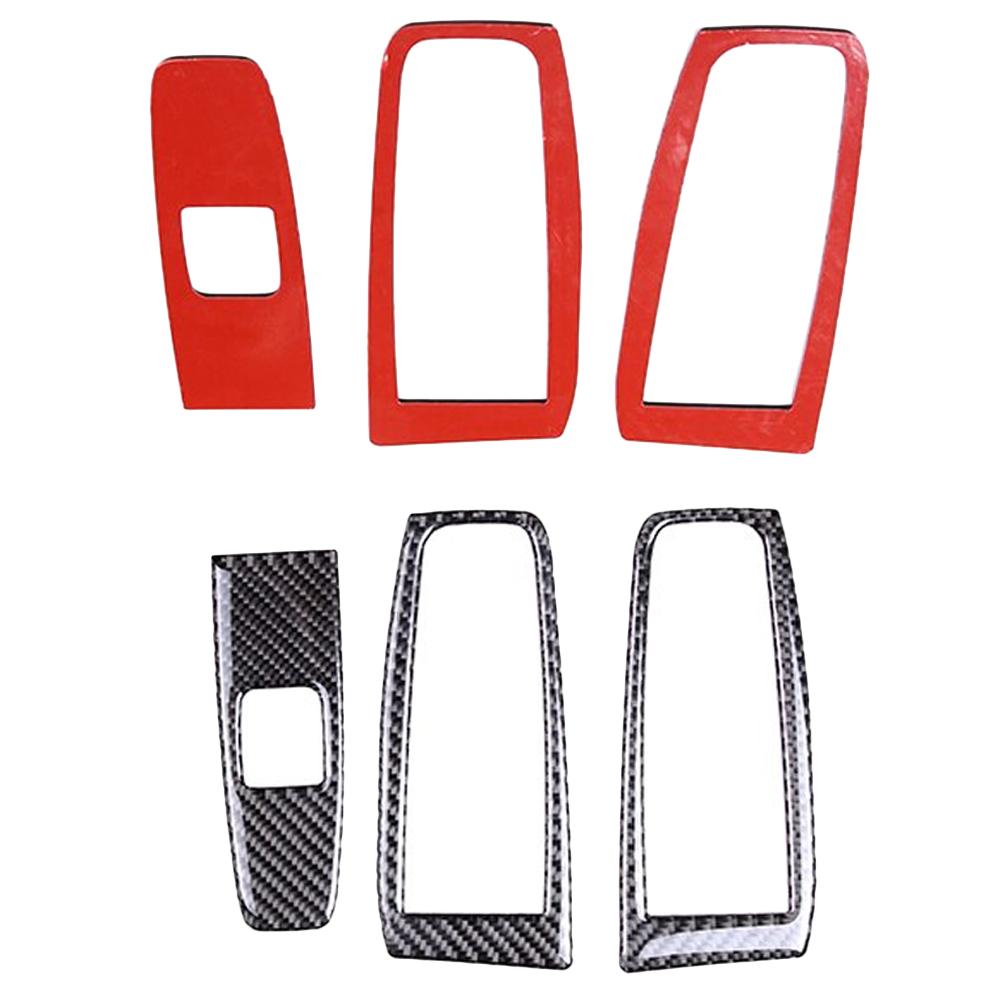 For Subaru BRZ 2026 Glass Lift Switch Decorative Sticker Carbon Fiber Red Black 3PCS