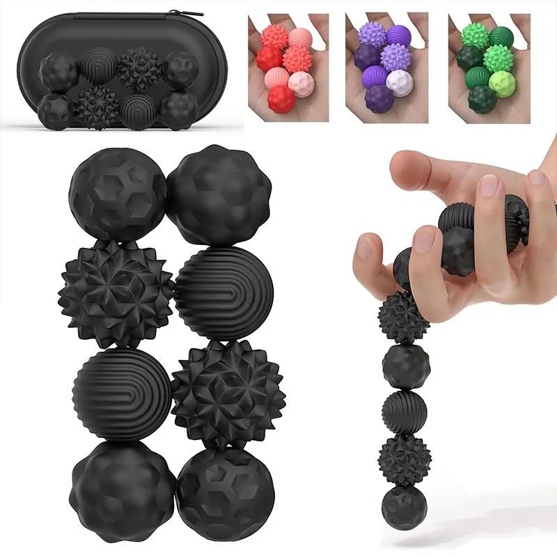Autism Calming Fidgeting Toy Kid Adults Anxiety Relief Stress Sensory Toy Silicone Magnetic Sensory Balls Toy Worry Balls