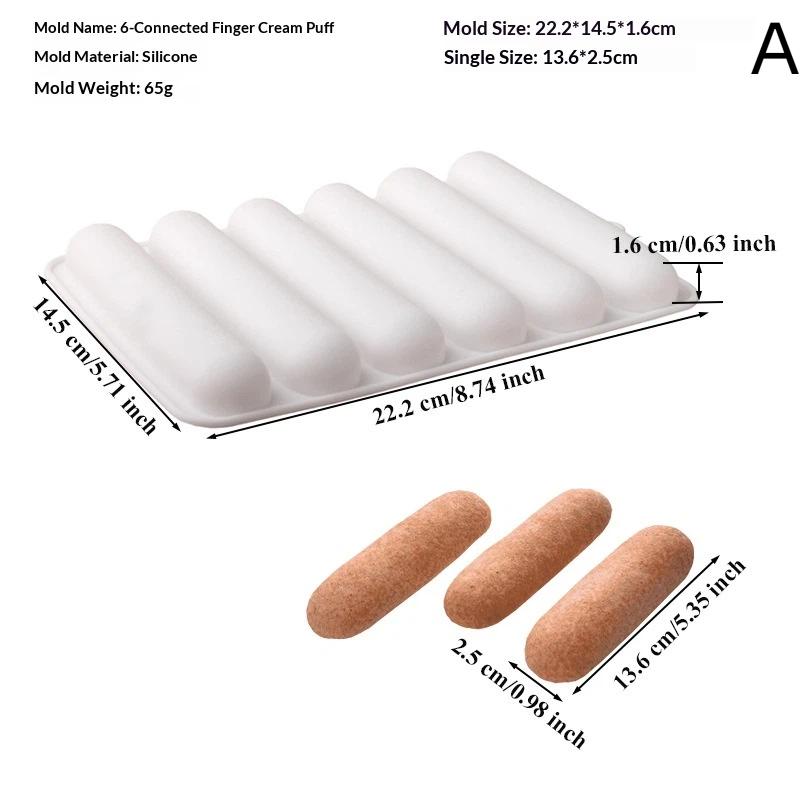

6/12 Cells Long Striped Lines Winding Texture Design Mousse Cake Mold Chocolate Puff Mold Dessert Baking Tools Kitchen Bakeware