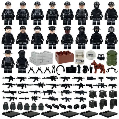 Special Forces Black SWAT Doll Building Blocks for Children Building Toy Gift