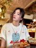 Plus Size Women's Apple Print Short Sleeve T-shirt - 2025 Summer Trendy Loose Fit