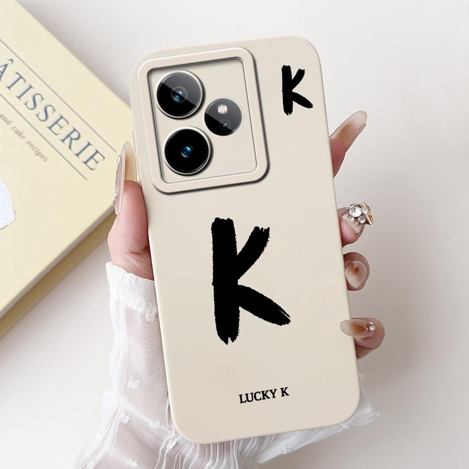 For Realme GT7 5G Case RMX5061 Cute Lucky Letters Cover Soft TPU Matte Phone Case For Realme GT 7 Pro GT7 T 7T GT7T Fundas Coque