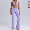 Women's European & American Cross-Border Autumn/Winter Yoga Set: Nude Tight Sportswear & Casual Flared Fitness Two-Piece