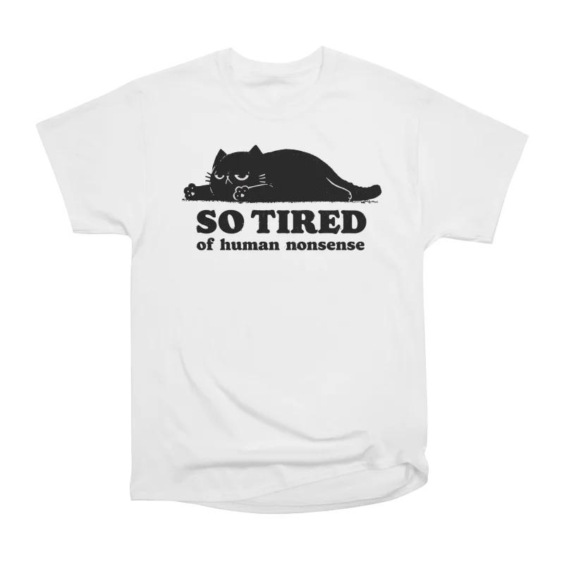 

Men Casual Shirts Short Sleeves SO TIRED White Tees Oversized T-shirts S белый