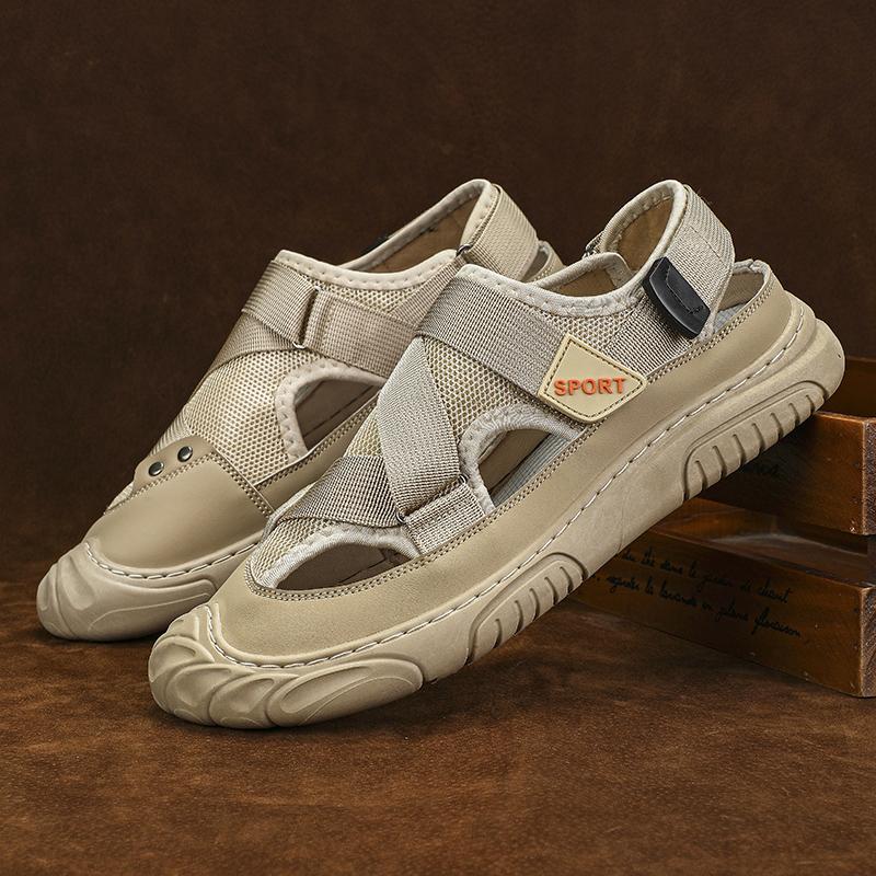 

Модные мужские летние сандалии PARZIVAL, удобная уличная дышащая повседневная обувь 2024, пляжная обувь, плоские сетчатые сандалии, Zapatillas Hombre 44 хаки