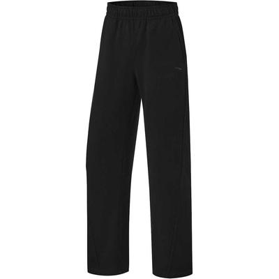 Cómodos Pantalones Deportivos Casuales Simples Holgados de Pierna Recta para Mujer Parte Inferior Negro AKLU252-2