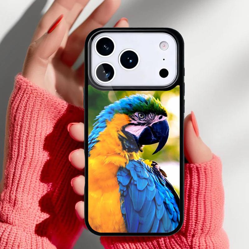 Cute Adorable Parrot Bird Phone Case for iPhone 17 16 15 14 13 Pro Max Back Cover for 12 11 Pro Coque