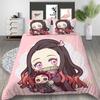 Cartoon Demon Slayer Bedding Set Japan Anime 3D Printed Duvet Cover Set Comforter Cover Set  Twin Single Size for Home Decor