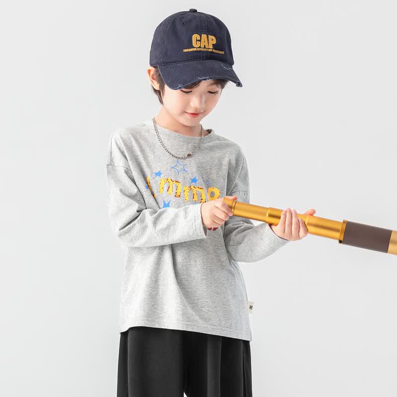 Boys' Star Print Cotton Long-Sleeve T-Shirt