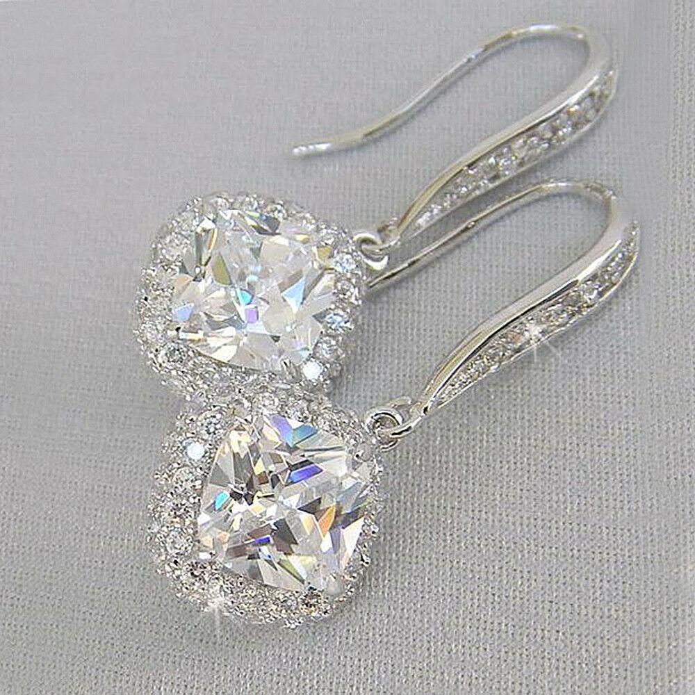 Elegant Princess Square Zircon Earrings for Women High End Fashion Jewelry