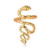 Gold Plated Stainless Steel Snake Shape Open Ring - European & American Punk Style Hip Hop Jewelry