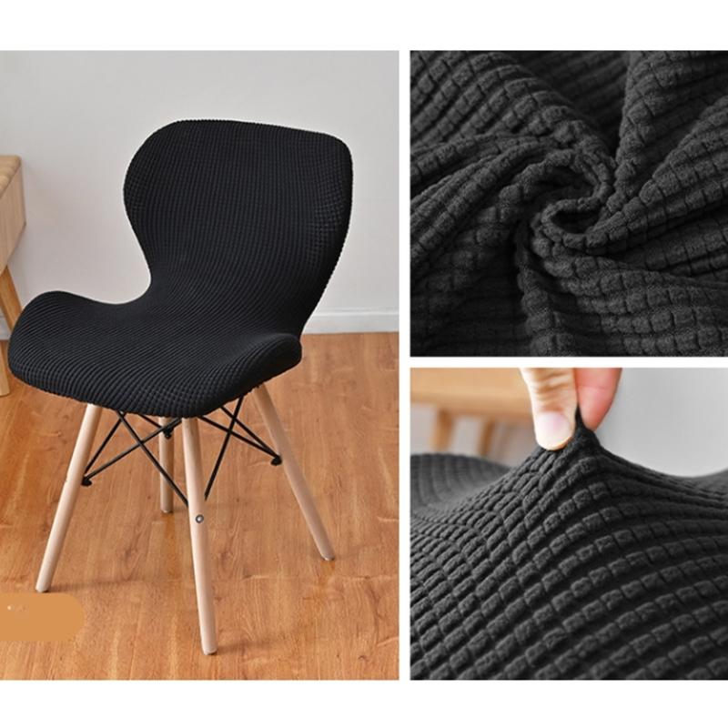 Polars Fleece Fabric Butterfly Chair Cover Stretch Solid Color Curveds Seat Cover Washable Dining Chairs Slipcover