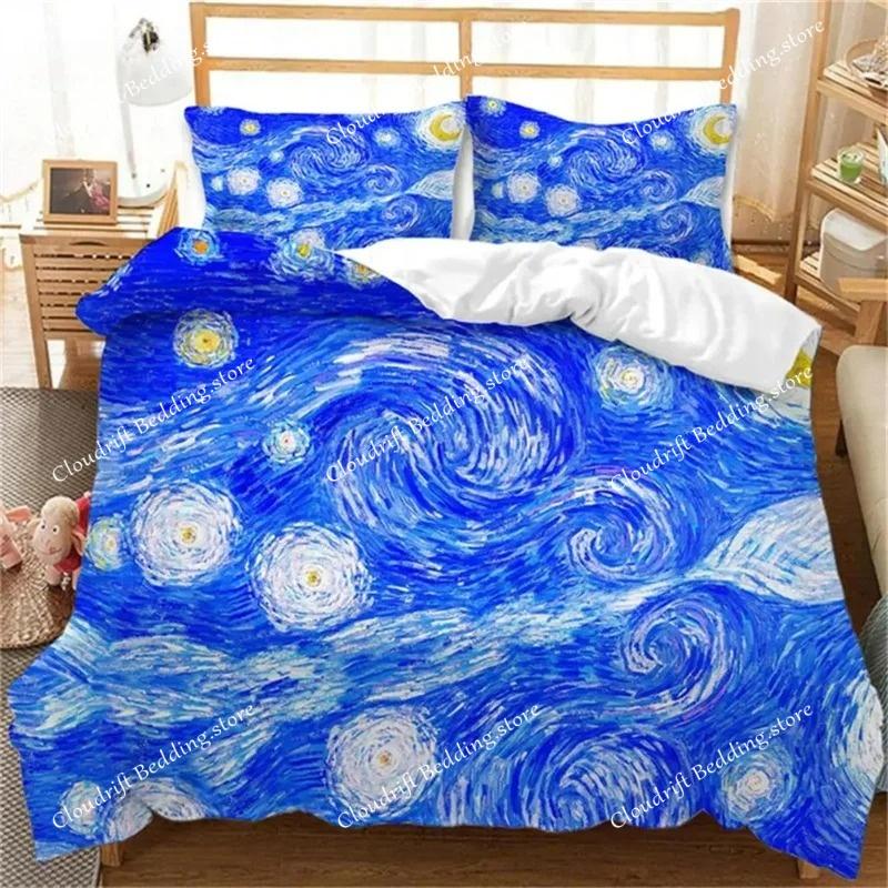 Van Gogh Ελαιογραφία Σετ Κλινοσκεπασμάτων Queen King Size Διακόσμηση Υπνοδωματίου Πάπλωμα Και Μαξιλαροθήκη Οικιακό Υφασμα