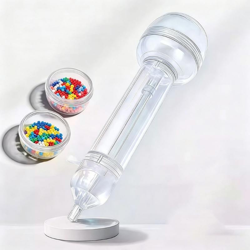 Press Style Plastic Art Tool with 2 Storage Cups, Manual DIY Craft Pen for Table Work, Handmade Use, Art Tasks, and Routine DIY Activity Use