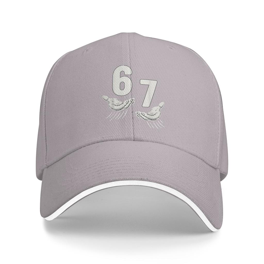 Six Seven 67 6 7 67 6-7 Meme Hands Funny Baseball Cap Tennis Skate Adjustable Trucker Hat Unisex Casual Design Baseball Caps